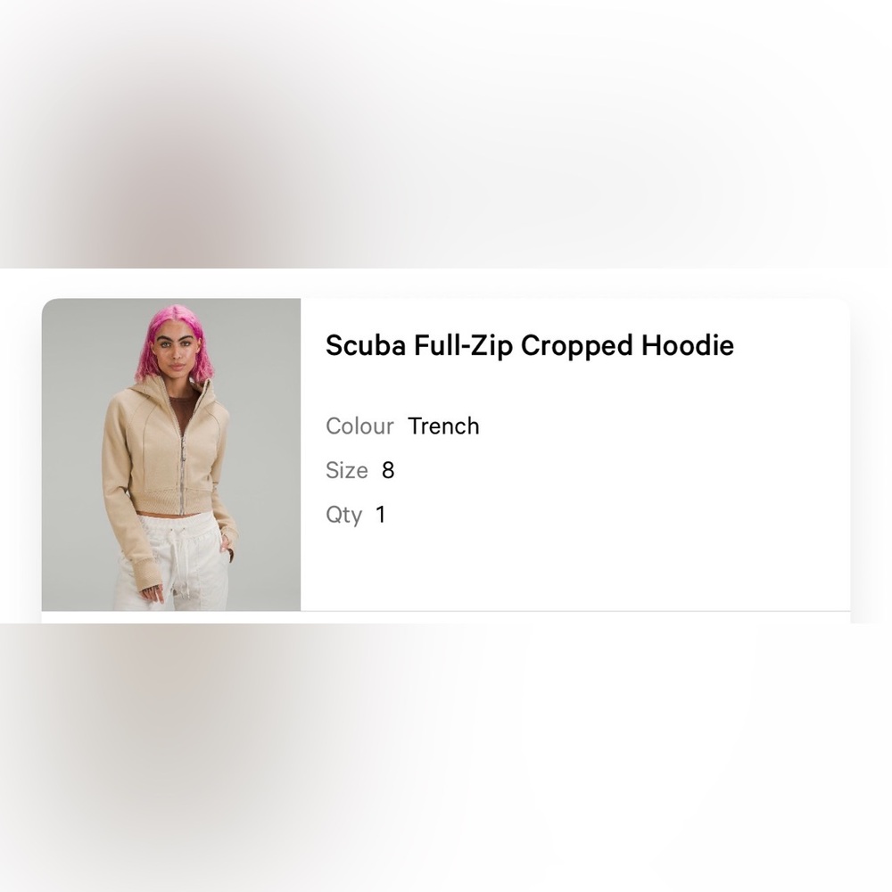 Lululemon Scuba Full Zip Cropped Hoodie Trench - Picture 4 of 4
